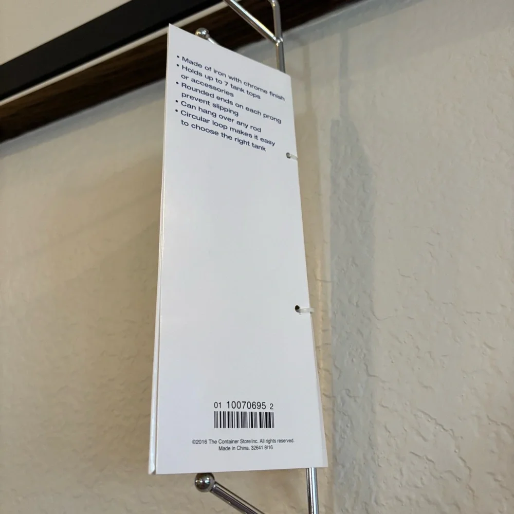 ❗️FINAL❗️NWT The Container Store Chrome Silver Multi-Tank Top Hanger